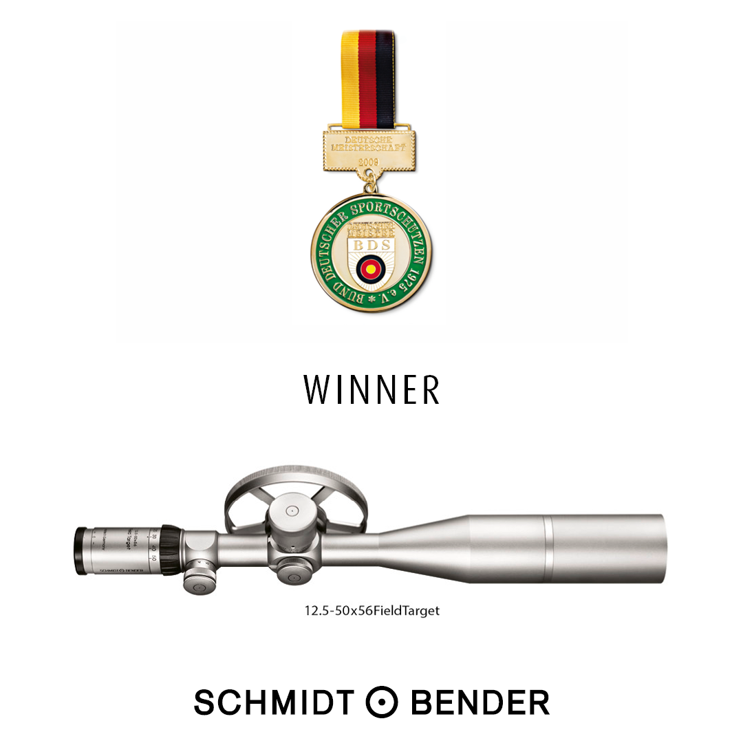 Ad winner type: Medal Federation of German Shooters and 12.5-50x56 Field Target
